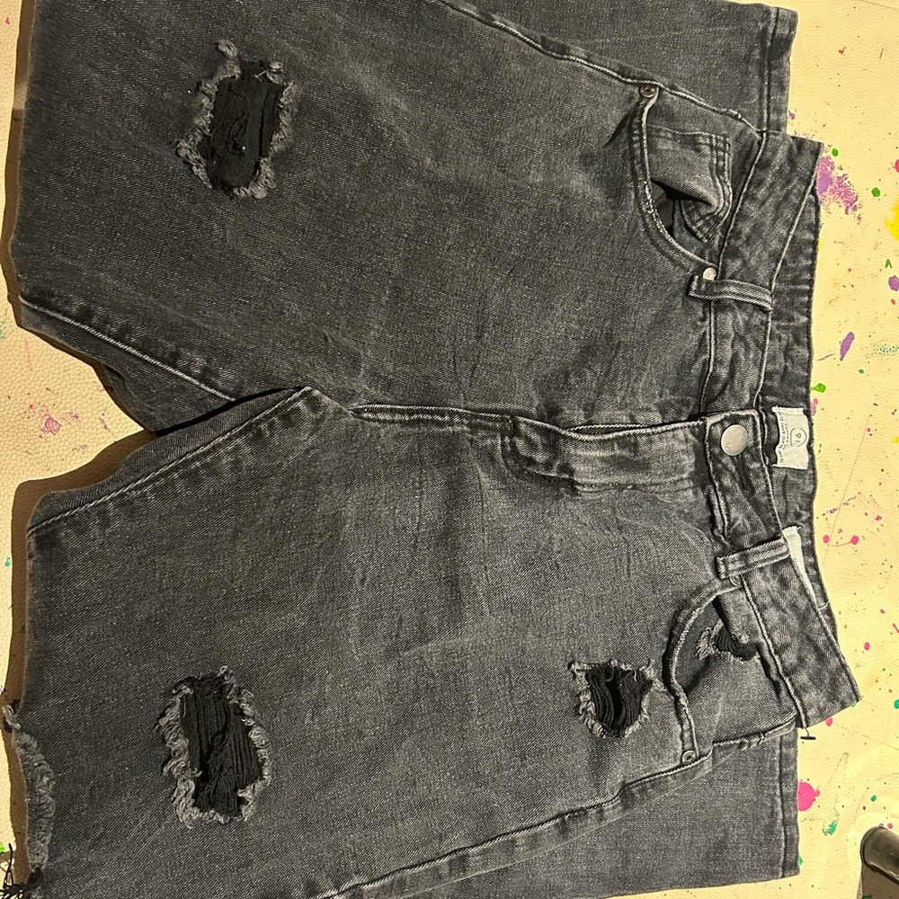 Cotton On Dark Gray Distressed Boyfriend Jeans